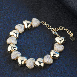 Female South American style micro-inlaid zirconium love bracelet