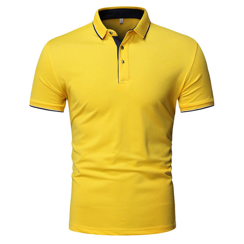 Lapel Men's Top Solid Color Business Short Sleeve T-Shirt