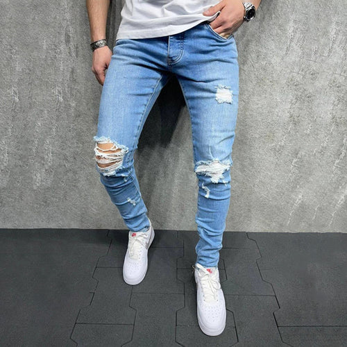 European And American Old Tight-Fitting Casual Denim Men Jeans - SIMWILLZ 