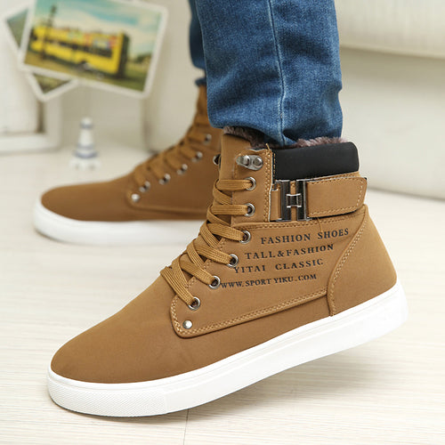 Dekabr 2021 Hot Mannen Schoenen Mode Warm Bont Winter Mannen Laarzen Herfst Lederen Schoeisel Voor Man Nieuwe Hoge Top canvas Casual Schoenen Mannen 