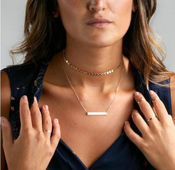 Metal One Word Short Necklace Necklace Female Clavicle Chain