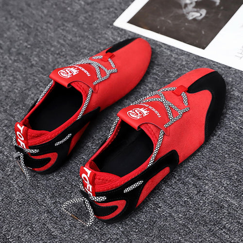 Fashion Men Casual Shoes Autumn Red Sneakers For Men Tennis Shoes Luxary Brand Breathable Soft Moccasins Men Loafer High Quality