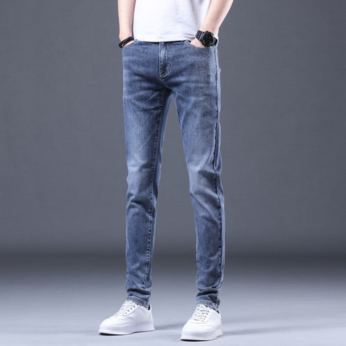 High-end blauwe jeans heren zomer