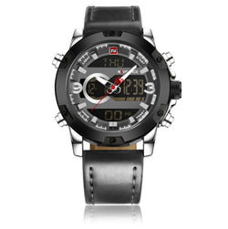 Men Sport Watches Men's Leather Digital Army Military Watch