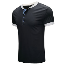 Men's New Solid Color Patchwork Short Sleeve T-Shirt