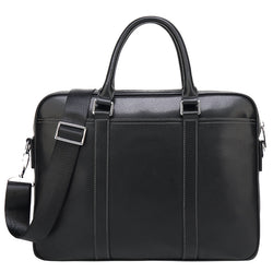 Men's leather portable briefcase file package - SIMWILLZ 
