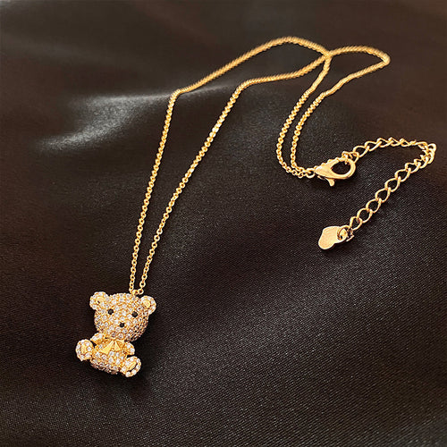 Cute Bear Necklace Female Clavicle Chain