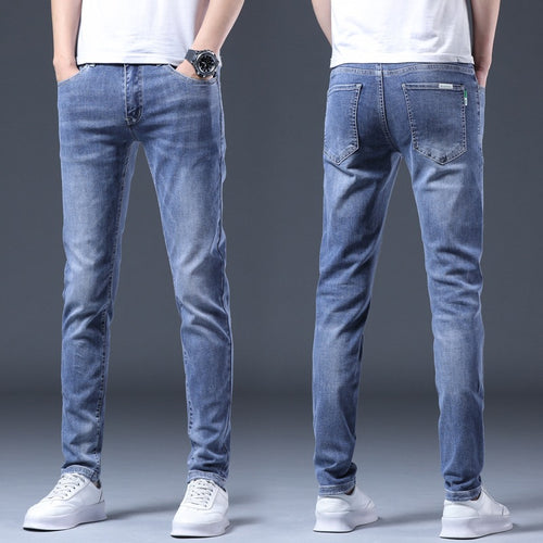 High-end blauwe jeans heren zomer