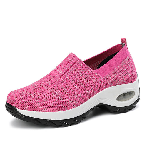 New Breathable Slip On Middle-aged Mesh Casual Thick Bottom Heightened Sneakers