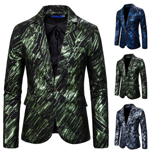 Fashion Print European Size Single-breasted Men's Suits