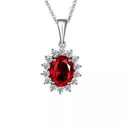 Ruby sterling silver necklace female