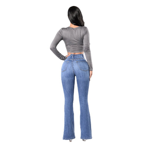 Nieuwe stretchjeans met hoge taille