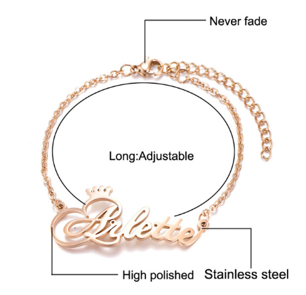 Letter stainless steel bracelet female