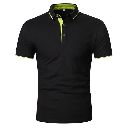 Lapel Men's Top Solid Color Business Short Sleeve T-Shirt