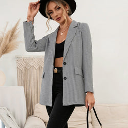 Single-breasted casual blazer revers trenchcoat jas dames
