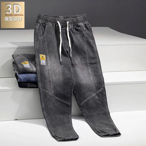 Denim Pants Men's Spring New  Casual Loose Harem Pants Trendy Brand