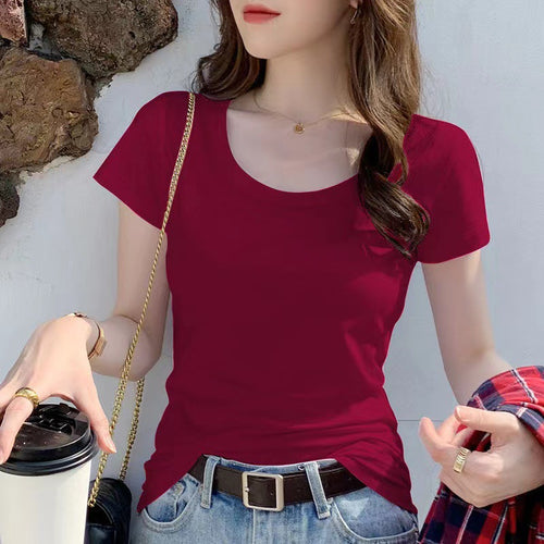 Round Neck Base  Casual I Solid Color Slim-fit