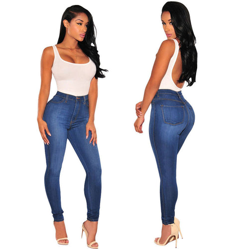 Nieuwe jeans dames dames skinny jeans potloodbroek hoge taille