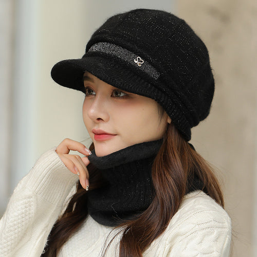 Winter New Ladies Fashion Rabbit Hair Windproof Ear Protection Warm Hat Autumn Knitted Wool Hat A Generation Of Hair