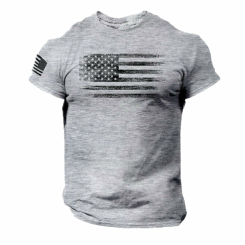 Men's Summer Patriotic 3D Printing T-shirt American Flag T-shirt