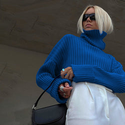 Loose Casual Turtleneck Sexy Pullover