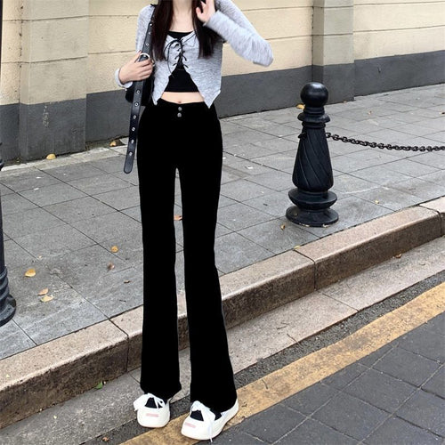 Flared Pants Women's High Waisted Flared Jeans Women's 2023 Spring And Autumn Slimming Flared Pants Flared Horseshoe Pants