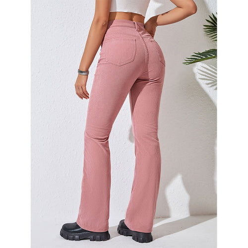 Autumn Winter Trousers Female Macaron Pink Trousers Women Casual Pants Sweet Style