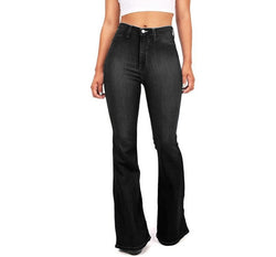 Hoge taille skinny jeans dames lente herfst wijde pijpen afslanken lange uitlopende broek zomer plus size