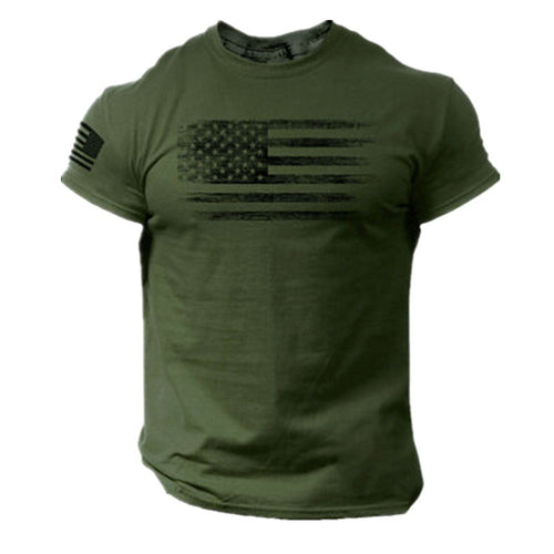 Men's Summer Patriotic 3D Printing T-shirt American Flag T-shirt
