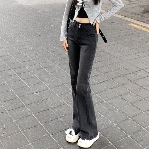 Flared Pants Women's High Waisted Flared Jeans Women's 2023 Spring And Autumn Slimming Flared Pants Flared Horseshoe Pants