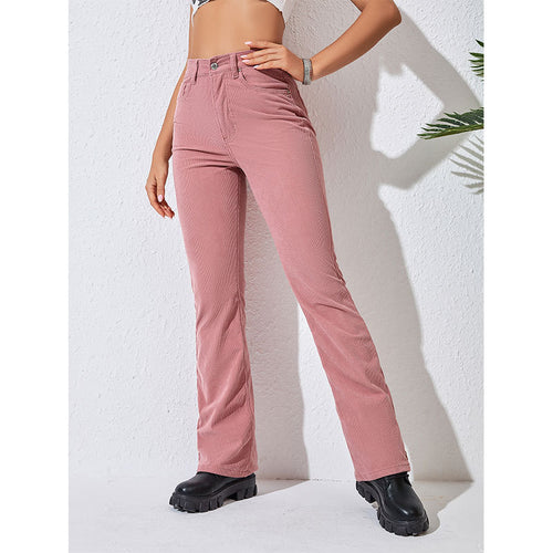 Autumn Winter Trousers Female Macaron Pink Trousers Women Casual Pants Sweet Style
