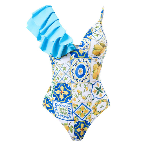 Swimsuit Women Bikini Leopard Print Ruffle Swimwear Bikini Chiffon Dress