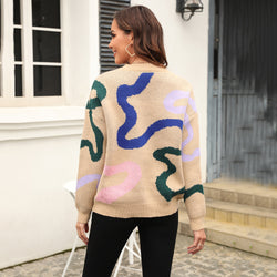 Geometric Abstract Knitwear Pullover