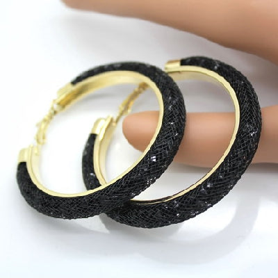 Gold-plated Earrings, Crystal Mesh Chain, Female Earring Jewelry