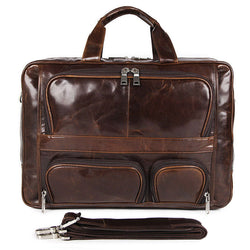 Large-capacity Leather Handbag Computer Briefcase - SIMWILLZ 