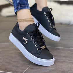 Women Flat Sneakers Breathable Lace-up
