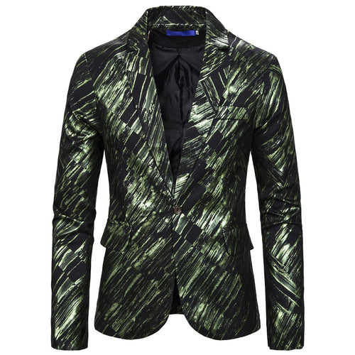 Fashion Print European Size Single-breasted Men's Suits