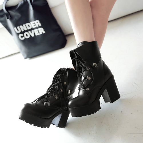 Lolita Shoes Female High Thick Heel Queen Loli