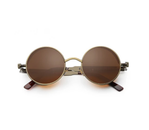 Gothic Steampunk Sunglasses For Women Men Round Lens Metal Frame