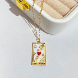 Tarot Red Love Pendant Necklace Female