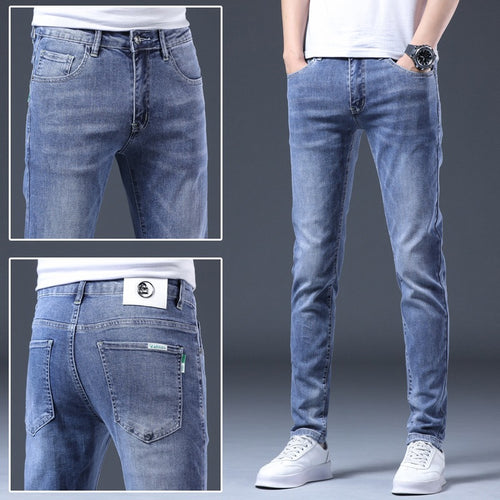 High-end blauwe jeans heren zomer