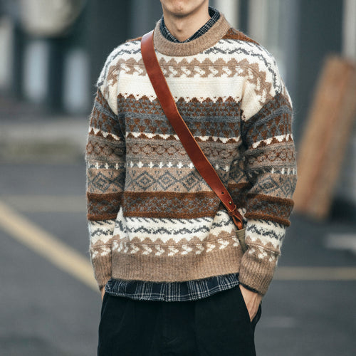New Ethnic Style Color Sweater Men Loose