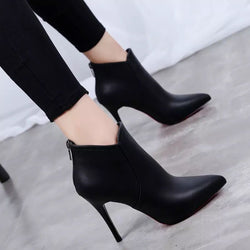 Female Pointed High Heel Short Shoes