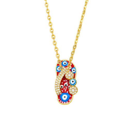 Flip-Flop Necklace Female Dripping Eye Pendant