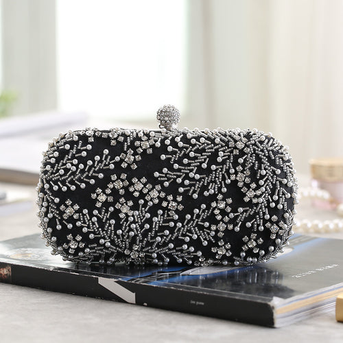 Ladies Embroidered Diamond Evening Bag Party Clutch