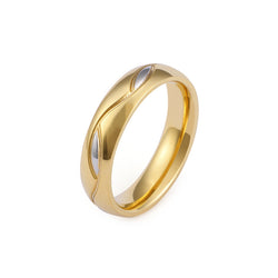 Fashionable Titanium Steel 18K Gold New Couple Rings