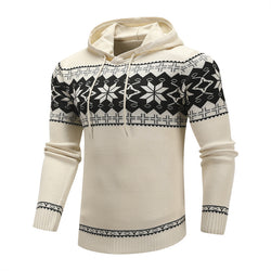 Men Pullover Warm  Sweater Fashion Printed Casual Hoodies Knitting